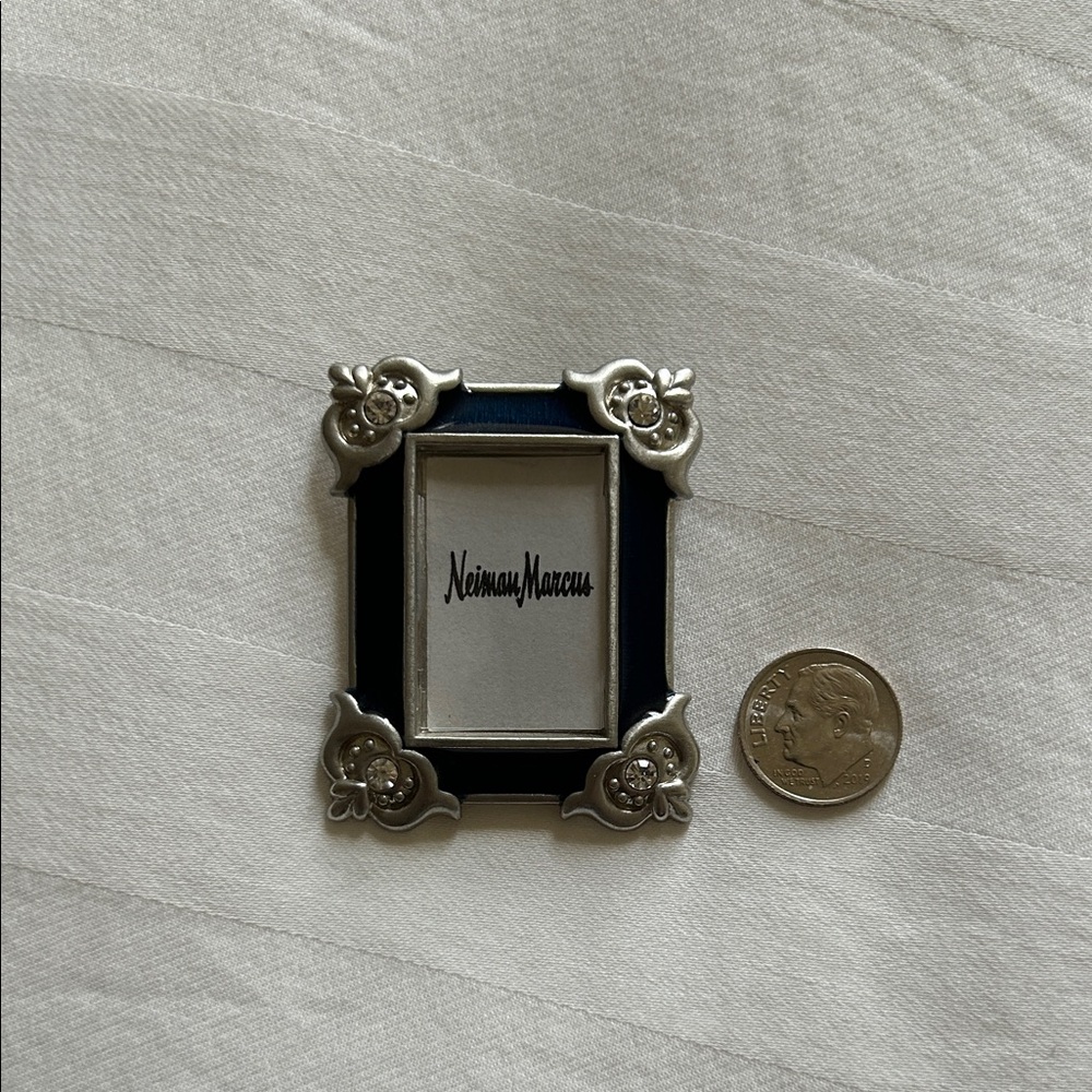 Jay Strongwater Silver and Dark Blue Picture Frame